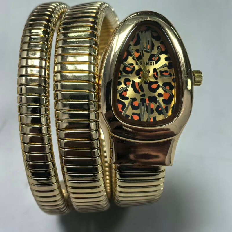 Snake-Shaped Bracelet Watch for Women | Niche Light Luxury Two-Circle Quartz Watch