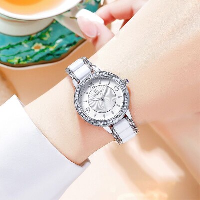 Simple Elegant Diamond Waterproof Girl's Quartz Watch